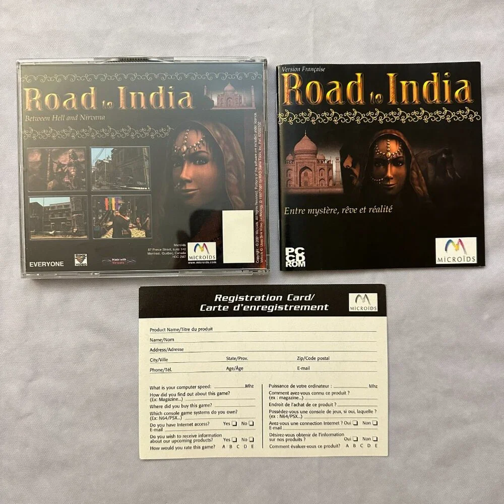 Road To India : Between Hell and Nirvana / 2001 PC Game w/ Big Box, Manual, Etc.